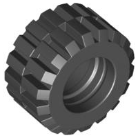 Tyre 21 x 12 with Offset Tread Small Wide in Black