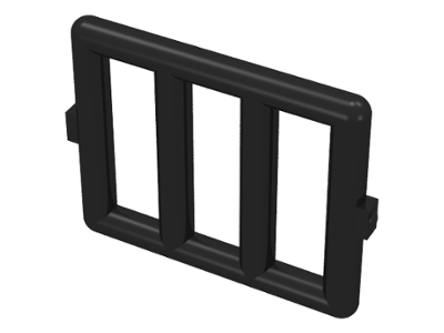 Bar 1 x 4 x 3 Window [Side Tabs] in Black