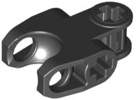 Technic Axle Connector 2 x 3 with Ball Socket, Closed Sides, Squared Ends in Black