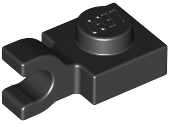 Plate Special 1 x 1 with Clip Horizontal [Thick U Clip] in Black