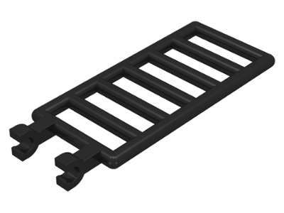 Bar 7 x 3 with Double Clips (Ladder) [Straight Clips] in Black
