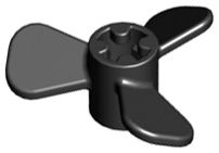 Propeller 3 Blade 3 Diameter with Axle Cross in Black