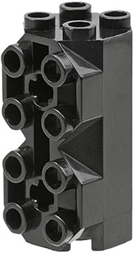 Brick Special Octagonal 2 x 2 x 3 1/3 with Side Studs in Black