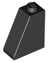 Brick Sloped 65° 2 x 1 x 2 in Black