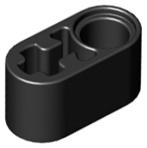 Technic Beam 1 x 2 Thick with Pin Hole and Axle Hole in Black