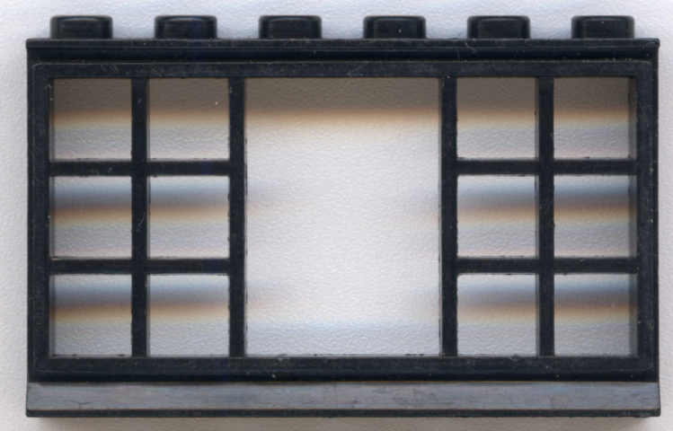 Minitalia Window 1 x 6 x 3 Panorama with 12 Panes in Black