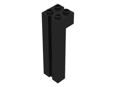 Brick Special 2 x 2 x 6 with Groove in Black