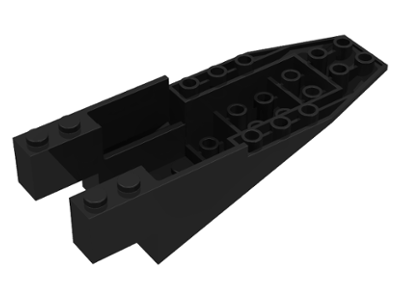 Brick Wedged, Sloped Inverted 11 x 4 x 2 2/3 Cockpit in Black