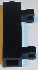 Brick Special 1 x 1 x 3 with 2 Clips Vertical [Solid Stud, Thick U Clips] in Black