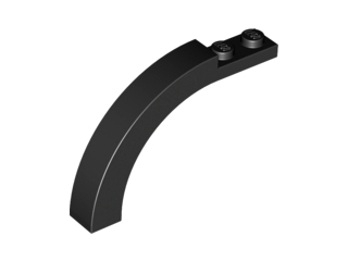 Brick Arch 1 x 6 x 3 1/3 Curved Top in Black