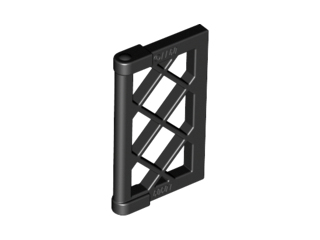 Window 1 x 2 x 3 Pane Latticed with Thick Corner Tabs in Black