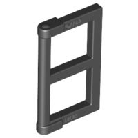 Window 1 x 2 x 3 Pane with Thick Corner Tabs in Black