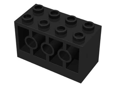 Brick 2 x 4 x 2 with Holes on Sides in Black