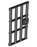 Door 1 x 4 x 6 Barred with Stud Handle in Black