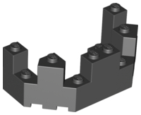 Castle Turret Top 4 x 8 x 2 1/3 in Black