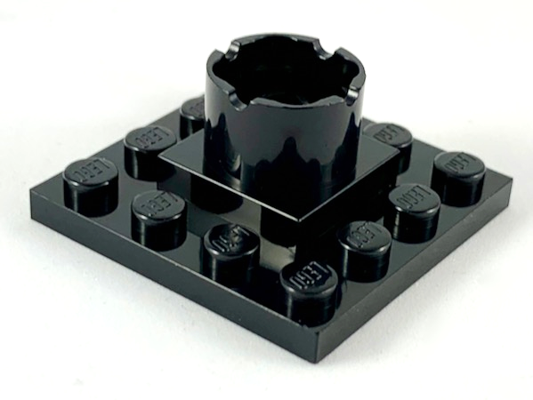 Boat, Mast Section Base, Plate 4 x 4 x 1 2/3 in Black