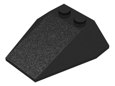 Brick Wedged, Sloped 4 x 4 Triple, No Stud Notches in Black