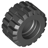 Tyre 21 x 12 with Offset Tread Small Wide and Beveled Tread Edge in Black