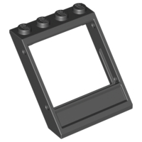 Window 4 x 4 x 3 Roof with Bottom Panel in Black
