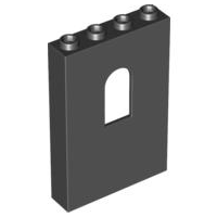 Panel 1 x 4 x 5 with Arched Window in Black