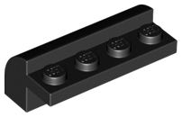 Brick Curved 2 x 4 x 1 1/3 in Black