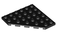 Wedge Plate 6 x 6 Cut Corner in Black