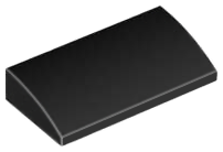 Brick Curved 2 x 4 x 2/3 No Studs [No Bottom Tubes] in Black