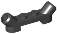 Plate Special 1 x 4 with Angled Tubes in Black