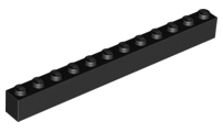 Brick 1 x 12 in Black