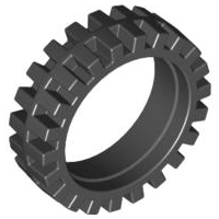 Tyre Offset Tread with Center Band 23 x 7 in Black