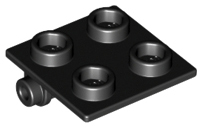 Hinge Brick 2 x 2 Top Plate Thin in Black