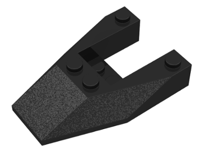 Brick Wedged, Sloped 6 x 4 Cutout, No Stud Notches in Black