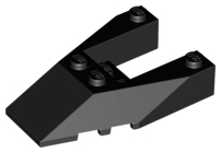 Brick Wedged, Sloped 6 x 4 Cutout, Stud Notches in Black