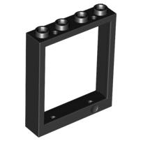 Door Frame 1 x 4 x 4, Holes (Lift) in Black