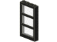 Window 1 x 4 x 6 Frame with 3 Panes, Fixed Glass with Trans-Green Glass in Black