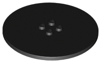 Plate Special Round 8 x 8 with 2 x 2 Center Studs with Groove in Black