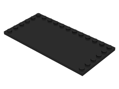 Plate Special 6 x 12 with Studs on 3 Edges in Black