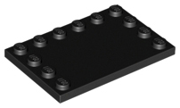 Plate Special 4 x 6, Studs on 3 Edges in Black
