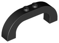 Brick Arch 1 x 6 x 2 Curved Top in Black