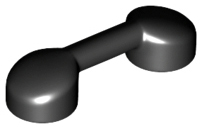 Bar 1 x 3 (Radio Handle, Phone Handset) in Black