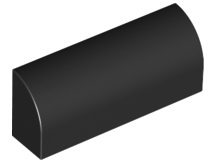 Brick Curved 1 x 4 x 1 1/3 No Studs, Lowered Inside Support in Black