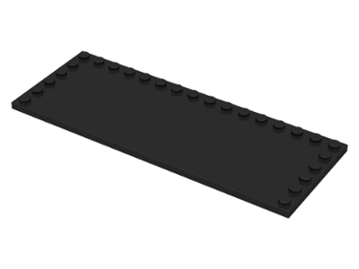 Plate Special 6 x 16, Studs on 3 Edges in Black