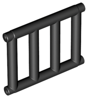 Bar 1 x 4 x 3 [End Tabs] in Black
