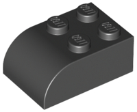 Brick Curved 2 x 3 in Black