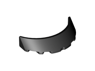 Windscreen 3 x 6 x 1 Curved with 2 Circular Stud Holders in Bottom in Black