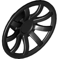 Wheel Cover 9 Spoke - 24mm D. in Black