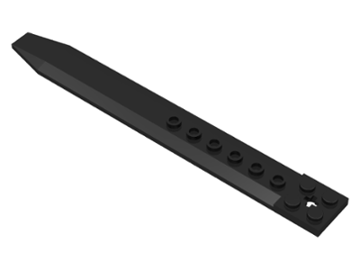 Plate Special 2 x 16 with Angled Side Extensions and Hole (Rotor Blade) in Black