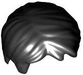 Hair Short, Tousled with Side Part in Black