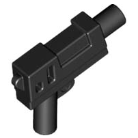 Weapon Gun Automatic Pistol Medium Barrel in Black