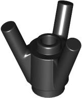 Brick Round 1 x 1 with 3 Bars in Black